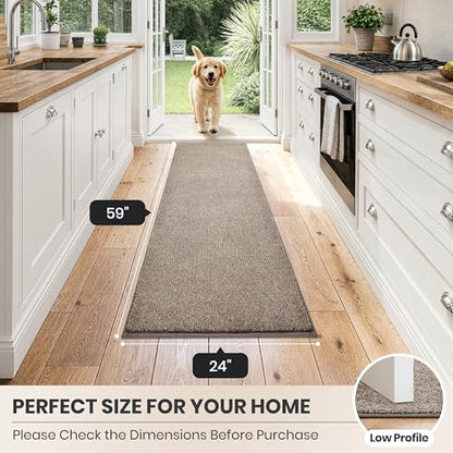 PURRUGS Hallway Runner Rug, 24" x 59", Heathered Beige - color: Heathered Beige, size: 24" X 59" (Runner)