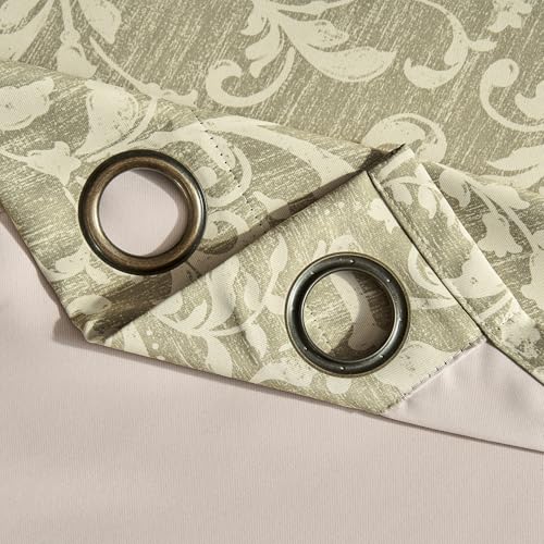 jinchan Sage Floral Curtians 63 Inch Room Darkening Grommet 2 Panels - color: *Dusty Sage, size: 50"W x 63"L (Pack of 2)