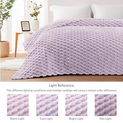 Whale Flotilla Soft Fleece Throw Blanket for Couch & Bed 3D Jacquard, Lilac - color: Lilac, size: Throw(50x60 Inch)