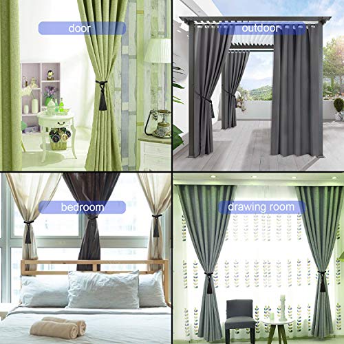 2 Pack Curtain Tiebacks Handmade Tassel Rope Curtain Holdbacks - color: Charcoal, size: 2p