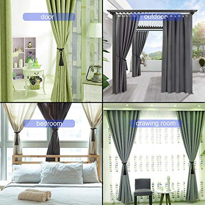 4 Pack Curtain Tiebacks Handmade Tassel Rope Curtain Holdbacks - color: Charcoal, size: 4p