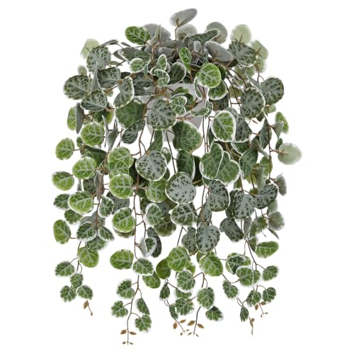 Briful Artificial String of Hearts Plant in Plastic Pot, 15inch Green - color: Green-plastic White Pot