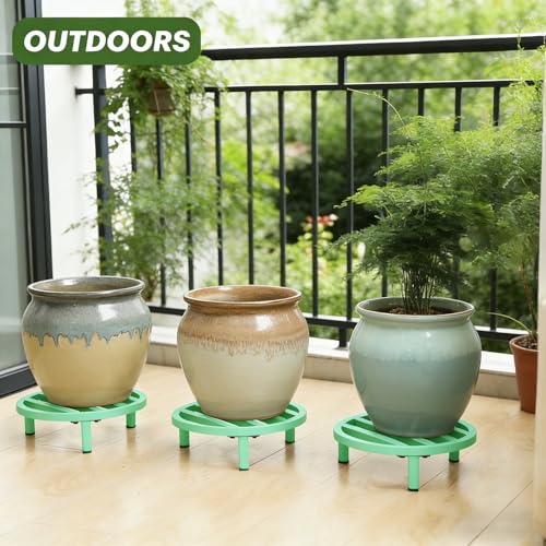 3 Pack 12 Inch Metal Plant Stands Outdoor Indoor Riser,Mint Green - color: 11.81"-Mint Green