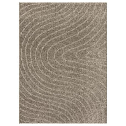 LUXE WEAVERS Modern Geometric Wave Taupe 5x7 Area Rug - color: Taupe, size: 5' x 7' (Rectangular)
