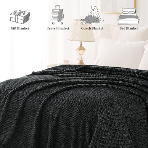 Whale Flotilla Soft Fleece Twin Size Bed Blanket, Black - color: Black, size: Twin(60x80 In)