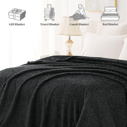 Whale Flotilla Soft Fleece Twin Size Bed Blanket, Black - color: Black, size: Twin(60x80 In)