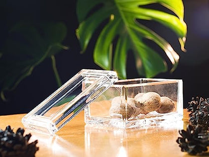 Barski Crystal Box- for Jewelry - Candy - Nuts - Trinkets - Glass Box- Classic Clear - 5" Long - Made in Europe
