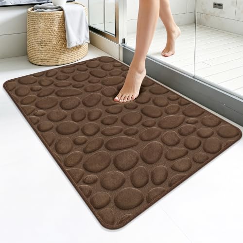 Memory Foam Bath Mat 36x24, Soft Absorbent Bathroom Rug, Brown - color: Brown, size: 24"x36"
