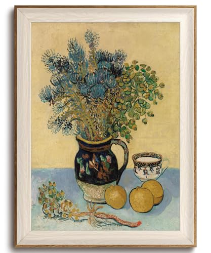 Van Gogh Plant Flowers Canvas Print Framed Wall Art 12x16in - color: Van Gogh Floral, size: 16"L x 12"W