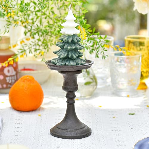 Sungmor Rustic Cast Iron Pillar Candle Holder, 5.9 Inches Tall - color: Small - 5.9inch Tall