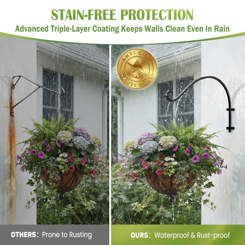 Heavy Duty Hanging Plant Bracket Outdoor: 50lbs 16 Inch Wall Mount Hook - size: 2B-16 Inch