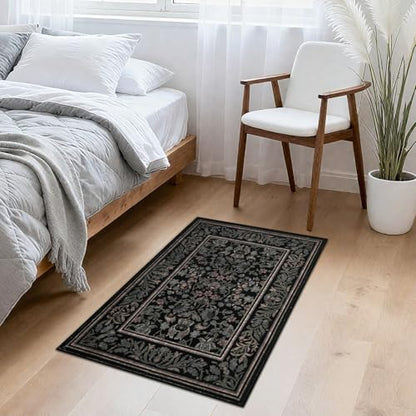 GarveeHome Small Area Rugs 2x3 Non Slip Washable Entryway Rug, Black - color: Black, size: 2' x 3' (Rectangular)
