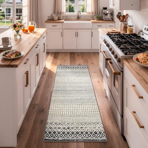 2x5 Black Runner Rug Non Slip Washable Entryway Rugs Indoor - color: Black, size: 2' x 5' (Runner)