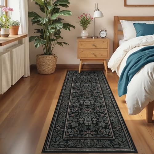 GarveeHome Washable 2.5x8 Hallway Runner Rug Non Slip Kitchen Rugs, Black - color: Black, size: 2'6" x 8' (Rectangular)