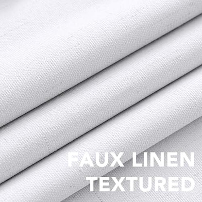 H.VERSAILTEX 100% Blackout Linen Curtains 45" L 2 Panels Bright White - color: Bright White, size: 42"W x 45"L (Pack of 2)
