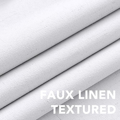 H.VERSAILTEX 100% Blackout Linen Curtains 63" L 2 Panels Bright White - color: Bright White, size: 42"W x 63"L (Pack of 2)