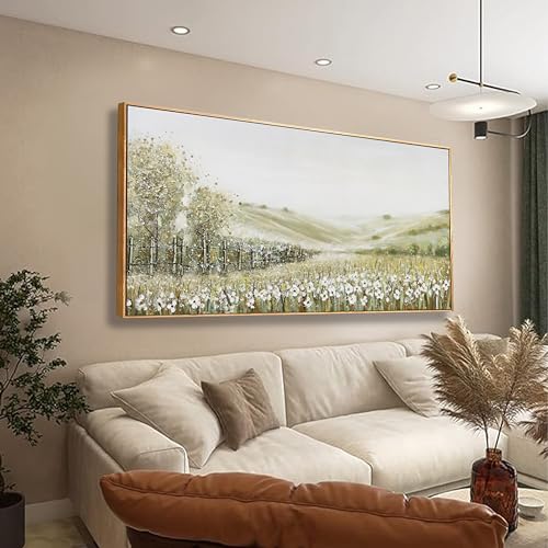 Canvas Wall Art Decor Home paintings Wall Art Prints Modern Framed Wall Decorations Natural Mountain Wilderness Landscape Artwork for Living Room Bedroom Kitchen Office Decor 24×48 inch - color: green, size: 48"L x 24"W