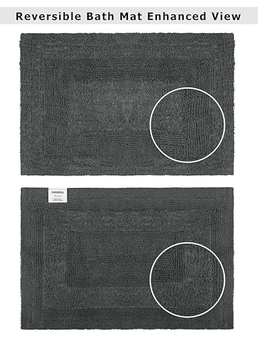 COTTON CRAFT Bath Rugs - 2 Pack Large 20x30 Soft Plush Bath Mats - Charcoal - color: Charcoal, size: 20x30 Inches