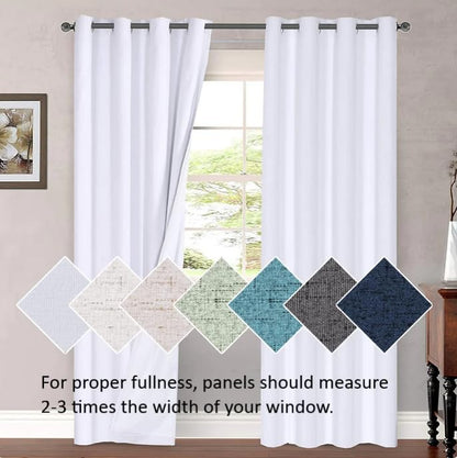 H.VERSAILTEX 2 Panels White Valance for Windows, Natural Blackout Curtains Valances for Small Windows/Living Room/Bedroom/Bathroom Rod Pocket 52" W x 18" L, Greyish White，2 Packs - color: Greyish White