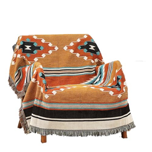 Homesy Aztec Throw Blanket Native Southwestern Bed Blankets 51"x63" Brown - color: Brown, size: 51"x63"