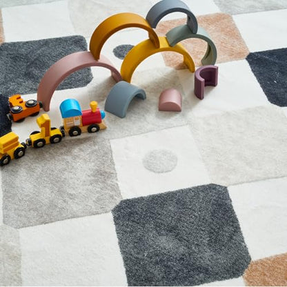 jinchan 3x5 Washable Playroom Rug for Kids Room Classroom Rug Marble - color: Diamond Marble, size: 3' x 5' (Rectangular)