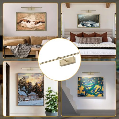 Bronze Picture Light for Wall, Battery Operated LED Wall Sconce - color: Bronze
