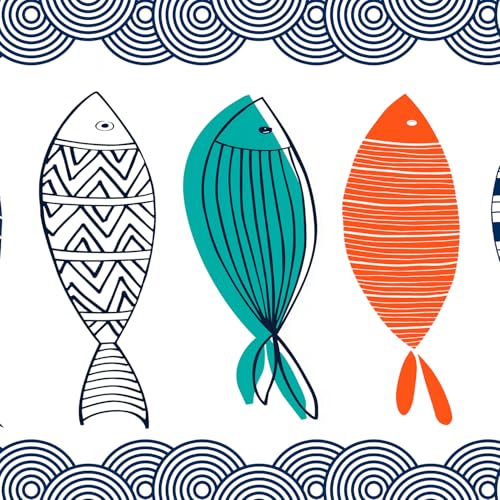 Kitchen Rugs for Floor 2 Pcs Memory Foam Padded Anti Fatigue Kitchen Mat - color: Fish-01