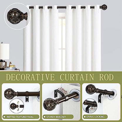 TANGWIN Farmhouse Curtain Rod Adjustable,Heavy Duty Boho,18-45,Bronze,2Pack - color: Antique Bronze, size: 18-45" & 2pack