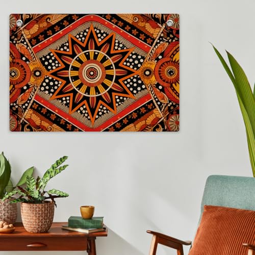 Boho Sunburst Banner Flag Wall Art, Boho Banner Flag Wall Hanging Decor - color: Multi 0661