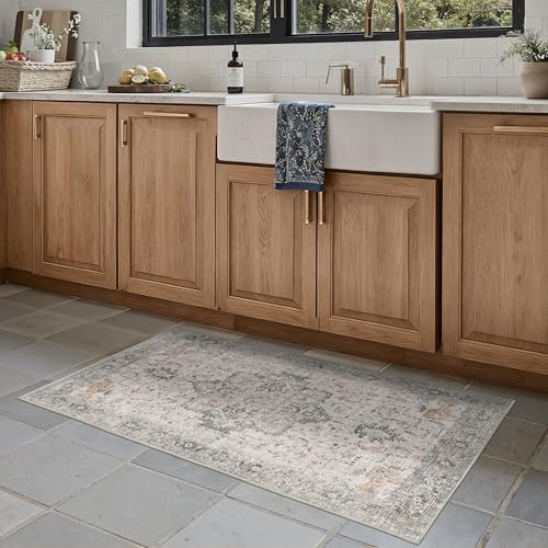BESBLEE 2'6"x4' Washable Runner Rug Non Slip for Hallway, Light Taupe Brown - color: Light Taupe Brown, size: 2' x 4' (Runner)