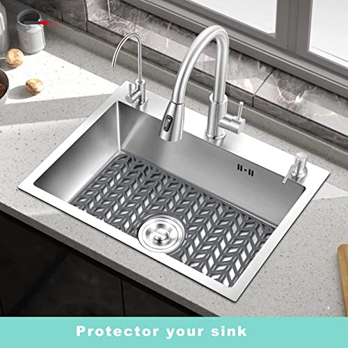 AWOKE Silicone Sink Protectors for Kitchen Sink 16.2"x 12.5" Center Drain - size: 16.2 x 12.5 Center Drain