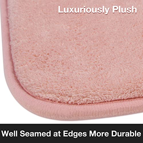 Light Pink Bathroom Runner Rugs Long Narrow Bath Mat Skinny Thin Bathmat - color: Pink, size: 16" x 47"