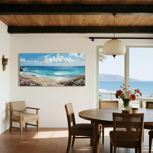 imjiayu Ocean Wall Art for Living Room Seaside Oversized Prints 29"x57" - color: Shimmering Sea, size: 57"L x 29"W