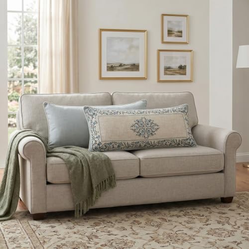 ISAENNE Designer Elegant Rectangle Throw Pillow Cover,Set of 2,28"x12" - color: Segerman a, size: 28" x 12" (Pack of 2)