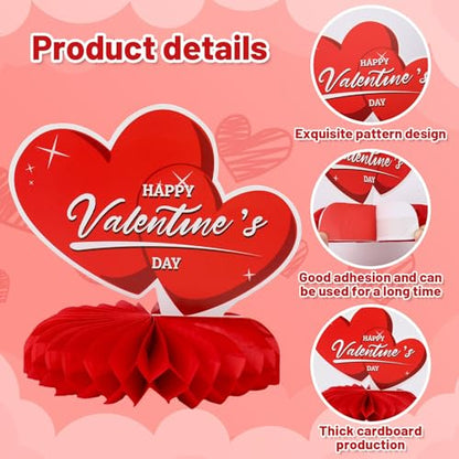 Valentine Table Centerpiece, 10Pcs Pink Heart Table Topper Decor - style: Valentines Day Style