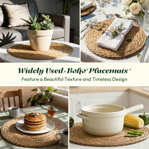 13" Round Woven Placemats Set of 12, Plate Chargers for Dining Table - size: 13 Inch Set of 12