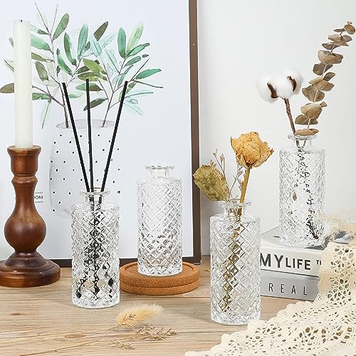 ComSaf Small Glass Bud Vases in Bulk, 12 Pack for Centerpieces, Clear - color: Clear, size: 12 Pcs