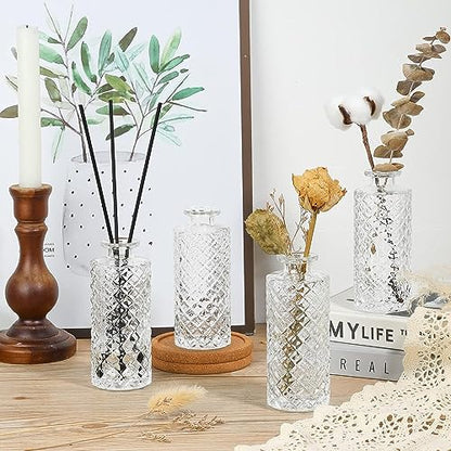 ComSaf Small Glass Bud Vases in Bulk, 12 Pack for Centerpieces, Clear - color: Clear, size: 12 Pcs