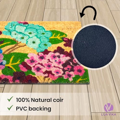 Coir Door Mats Outdoor and Indoor, Garden, 16 x 27,5 in - color: Garden