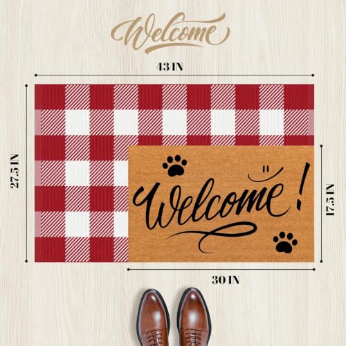 Outdoor Rugs, Red and White Area Rug Checkered 2’4’’x3’7’’ - color: Red & White, size: 2'4" x 3'7" (Rectangular)