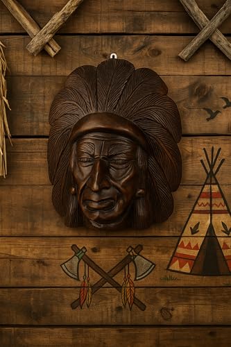 AeraVida Hand Carved Raintree Wood Wall Decor Panel Native Inspired 14 Inch Thick Wooden Home Accent Handmade Thailand Artisan Art