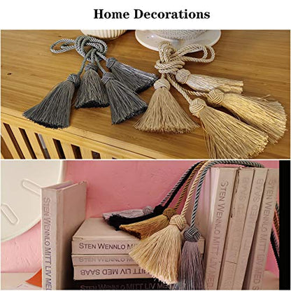 Elegant Tassel Curtain Tiebacks Rope Curtain Tie Backs for Windows Porlau - color: Black
