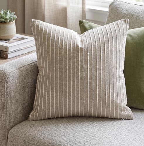 SanVia Designer Cotton Throw Pillow Covers 20x20 for Nooks, Beds & Sofas - color: Taupe, size: 20" x 20" (Pack of 1)
