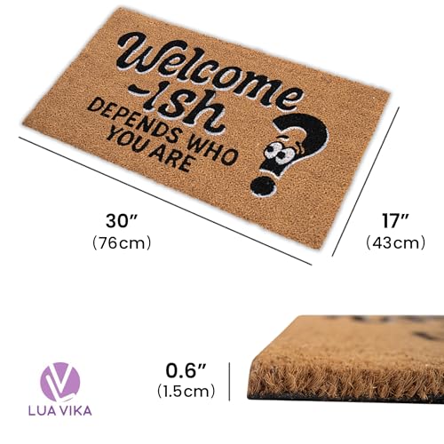 Funny Coir Door Mats Outside and Inside, Welcome, 17 x 30 in - color: Welcome