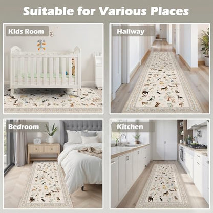 Beige Hallway Runner Rug 2x5 for Bedroom Kitchen - color: Beige Dog, size: 2' x 5' (Rectangular)