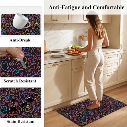 Laser Ghost Kitchen Comfort Mat 36x20in Anti-Fatigue Kitchen Mats - color: Laser Ghost