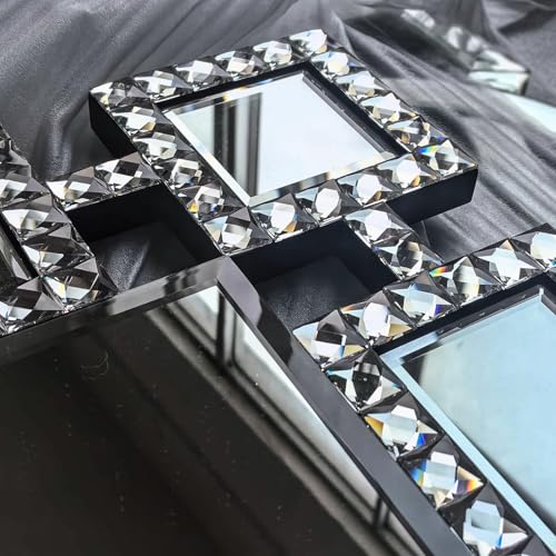 Large 47"x24" Decorative Mirror with Crystal