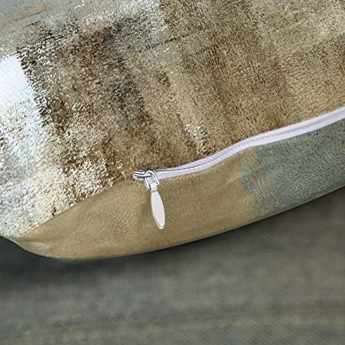 Britimes Throw Pillow Covers Set of 2, 16 x 16 Inch, Grey Beige Teal - color: Grey Beige, size: 16" x 16" (Pack of 2)