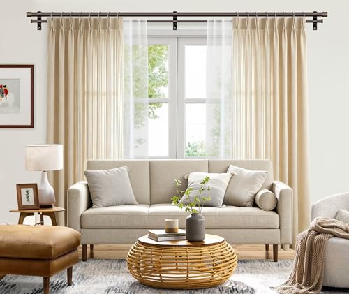TONIAL 1 Inch Double Curtain Rods for Windows 66 to 120 Inch, Bronze - color: Bronze, size: 66-120”