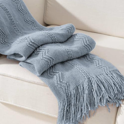 BATTILO HOME Light Blue Throw Blanket for Couch, 50"x60" - color: Dusty Blue, size: 50 x 60 in.